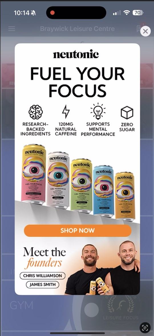 Neutonic full-screen ad on app open